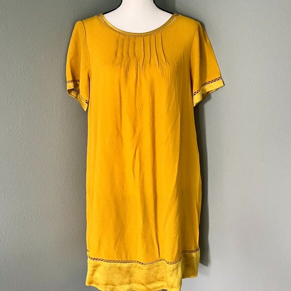 New Anthropologie Verdet Swing Gold Dress By Maeve Size S - Picture 11 of 16